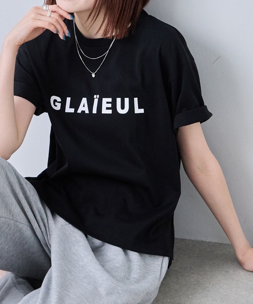 each(イーチ)の「【UVカット・接触冷感・汗染み防止】サイドスリットロゴTシャツ(Tシャツ/カットソー・レディース・ホワイト/ブラック・FREE)」の2枚目の写真