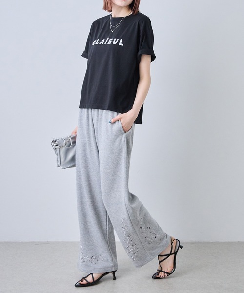 each(イーチ)の「【UVカット・接触冷感・汗染み防止】サイドスリットロゴTシャツ(Tシャツ/カットソー・レディース・ホワイト/ブラック・FREE)」の13枚目の写真