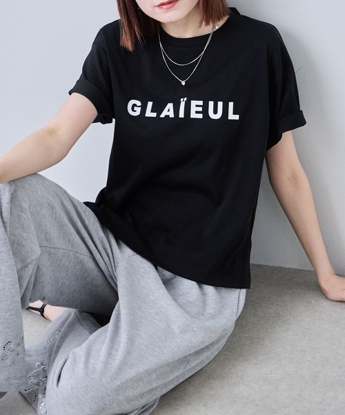 each(イーチ)の「【UVカット・接触冷感・汗染み防止】サイドスリットロゴTシャツ(Tシャツ/カットソー・レディース・ホワイト/ブラック・FREE)」の8枚目の写真