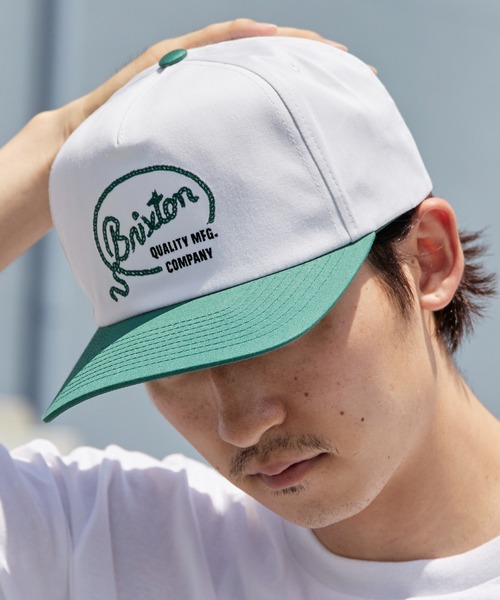 BRIXTON(ブリクストン)の「BRIXTON/ブリクストン GALLATIN MP SNAPBACK フロント刺繍 配色 ツートン バイカラー 5パネル スナップバック 吸湿 メンズ レディース 2026年 夏 夏服(キャップ・メンズ・ホワイト/ブラック・FREE)」の3枚目の写真