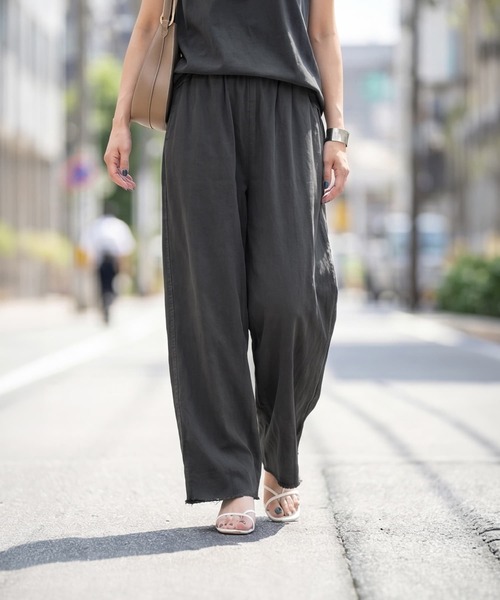STYLE DELI(スタイルデリ)の「裾カットできる綿100イージーパンツ(その他パンツ・レディース・チャコール/ベージュ/ライトブルー・FREE)」の2枚目の写真
