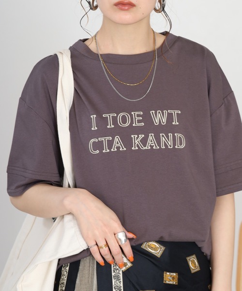 A.N.L(エーエヌエル レーベル)の「A.N.L フレームロゴ半袖Tシャツ(Tシャツ/カットソー・レディース・チャコールグレー/オレンジ/グリーン/ブラック・38)」の2枚目の写真