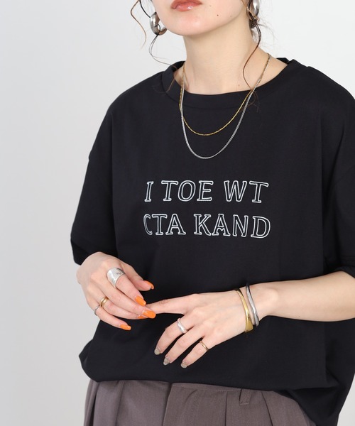 A.N.L(エーエヌエル レーベル)の「A.N.L フレームロゴ半袖Tシャツ(Tシャツ/カットソー・レディース・チャコールグレー/オレンジ/グリーン/ブラック・38)」の5枚目の写真