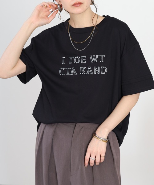 A.N.L(エーエヌエル レーベル)の「A.N.L フレームロゴ半袖Tシャツ(Tシャツ/カットソー・レディース・チャコールグレー/オレンジ/グリーン/ブラック・38)」の7枚目の写真