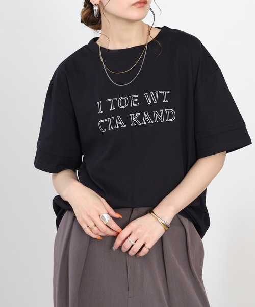 A.N.L(エーエヌエル レーベル)の「A.N.L フレームロゴ半袖Tシャツ(Tシャツ/カットソー・レディース・チャコールグレー/オレンジ/グリーン/ブラック・38)」の8枚目の写真