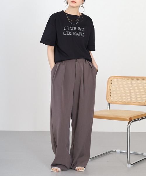 A.N.L(エーエヌエル レーベル)の「A.N.L フレームロゴ半袖Tシャツ(Tシャツ/カットソー・レディース・チャコールグレー/オレンジ/グリーン/ブラック・38)」の9枚目の写真