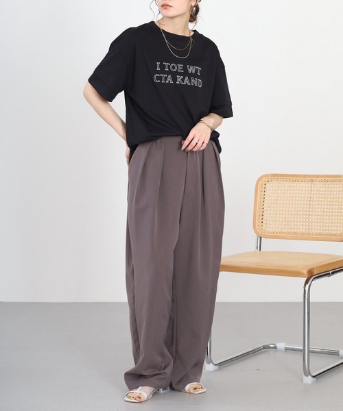 A.N.L(エーエヌエル レーベル)の「A.N.L フレームロゴ半袖Tシャツ(Tシャツ/カットソー・レディース・チャコールグレー/オレンジ/グリーン/ブラック・38)」の10枚目の写真