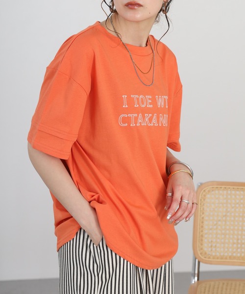 A.N.L(エーエヌエル レーベル)の「A.N.L フレームロゴ半袖Tシャツ(Tシャツ/カットソー・レディース・チャコールグレー/オレンジ/グリーン/ブラック・38)」の19枚目の写真