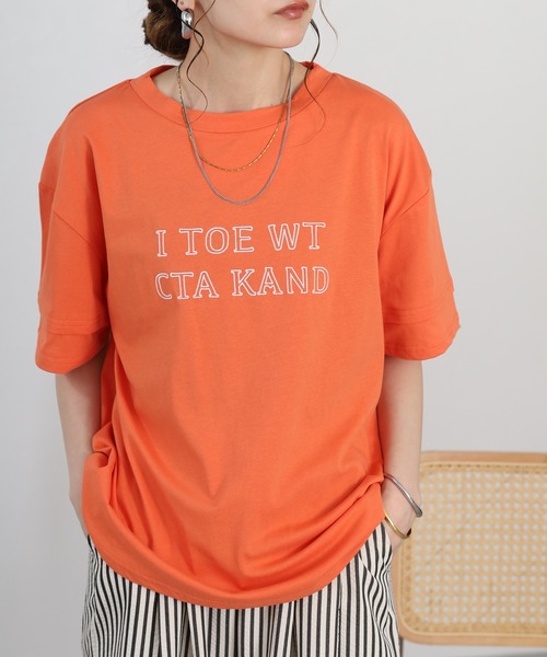 A.N.L(エーエヌエル レーベル)の「A.N.L フレームロゴ半袖Tシャツ(Tシャツ/カットソー・レディース・チャコールグレー/オレンジ/グリーン/ブラック・38)」の20枚目の写真