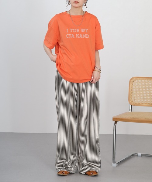A.N.L(エーエヌエル レーベル)の「A.N.L フレームロゴ半袖Tシャツ(Tシャツ/カットソー・レディース・チャコールグレー/オレンジ/グリーン/ブラック・38)」の21枚目の写真