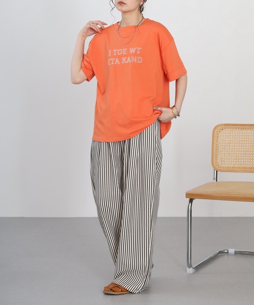 A.N.L(エーエヌエル レーベル)の「A.N.L フレームロゴ半袖Tシャツ(Tシャツ/カットソー・レディース・チャコールグレー/オレンジ/グリーン/ブラック・38)」の22枚目の写真