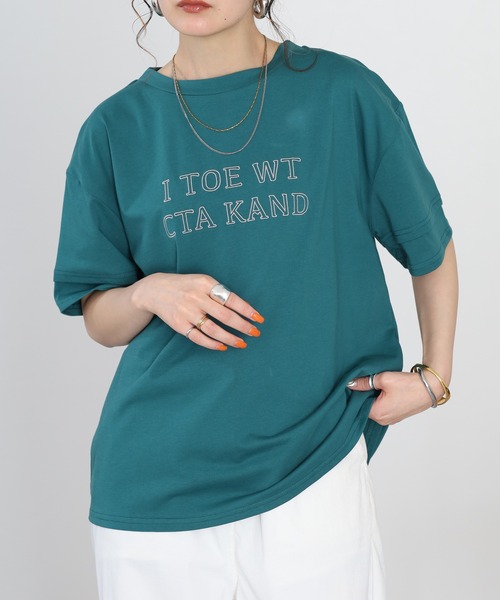 A.N.L(エーエヌエル レーベル)の「A.N.L フレームロゴ半袖Tシャツ(Tシャツ/カットソー・レディース・チャコールグレー/オレンジ/グリーン/ブラック・38)」の12枚目の写真