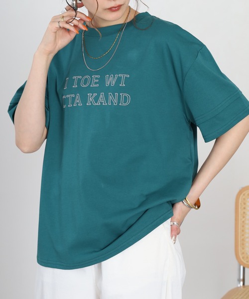 A.N.L(エーエヌエル レーベル)の「A.N.L フレームロゴ半袖Tシャツ(Tシャツ/カットソー・レディース・チャコールグレー/オレンジ/グリーン/ブラック・38)」の13枚目の写真