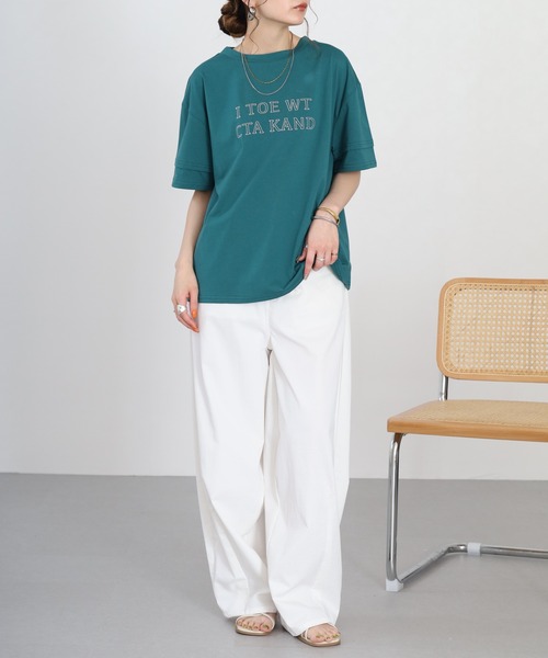 A.N.L(エーエヌエル レーベル)の「A.N.L フレームロゴ半袖Tシャツ(Tシャツ/カットソー・レディース・チャコールグレー/オレンジ/グリーン/ブラック・38)」の15枚目の写真