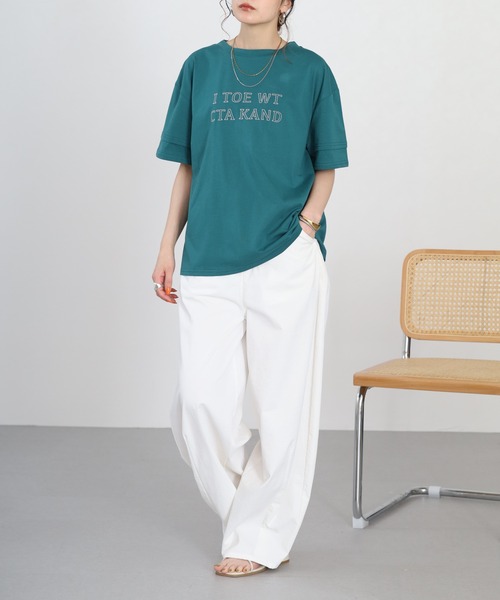 A.N.L(エーエヌエル レーベル)の「A.N.L フレームロゴ半袖Tシャツ(Tシャツ/カットソー・レディース・チャコールグレー/オレンジ/グリーン/ブラック・38)」の16枚目の写真