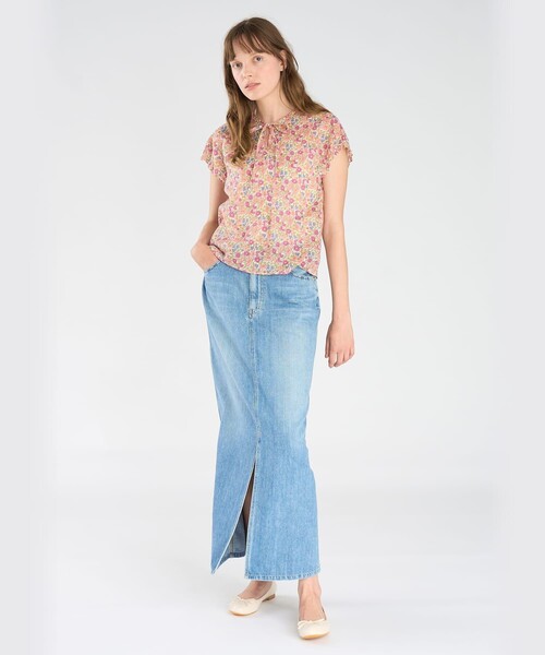 To b. by agnes b.(トゥービーバイアニエスベー)の「フラワープリント コットン ショートスリーブ ブラウス(シャツ/ブラウス・レディース・ピンク・36/40/38)」の6枚目の写真