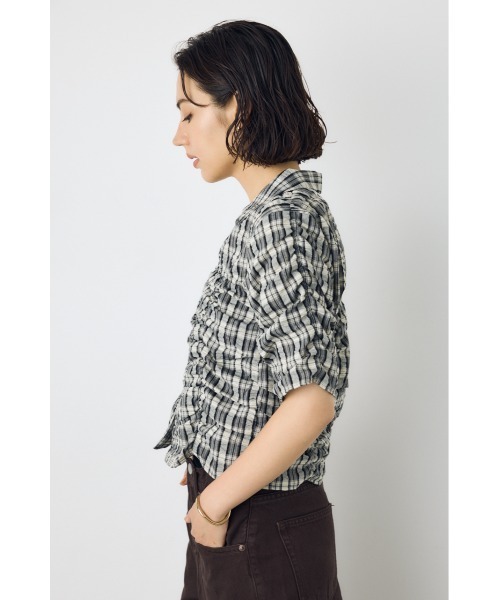 AZUL by moussy（アズールバイマウジー）の「チェックシャーリング半袖シャツ（シャツ/ブラウス・レディース・ブラック系その他/レッド系その他/ブルー系その他3・FREE）」の22枚目の写真
