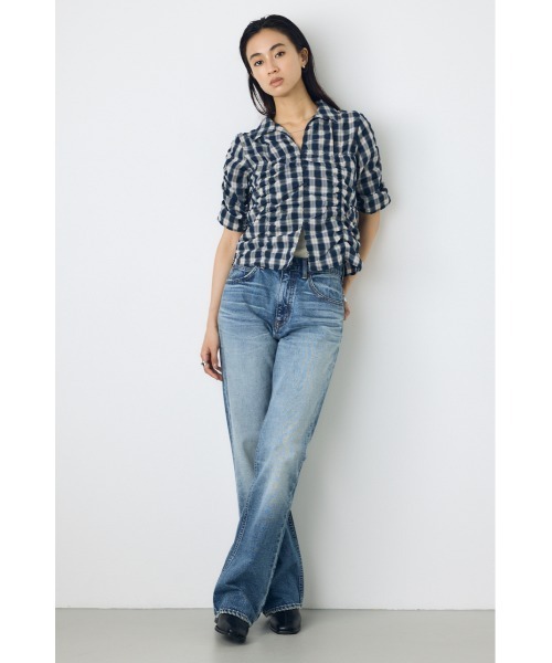 AZUL by moussy（アズールバイマウジー）の「チェックシャーリング半袖シャツ（シャツ/ブラウス・レディース・ブラック系その他/レッド系その他/ブルー系その他3・FREE）」の8枚目の写真