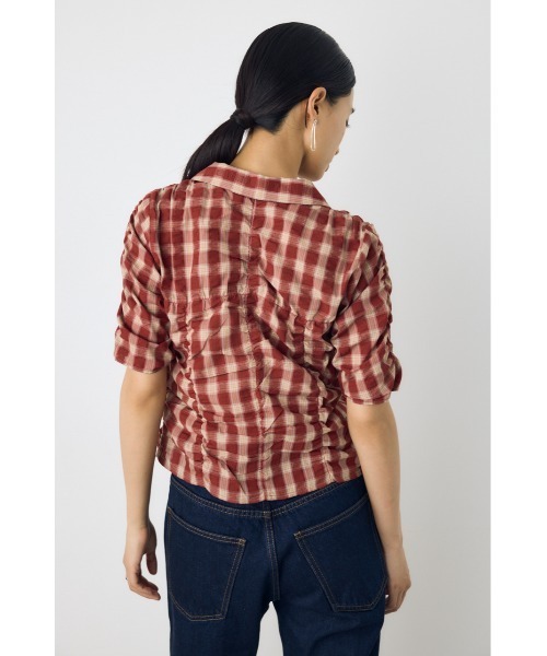 AZUL by moussy（アズールバイマウジー）の「チェックシャーリング半袖シャツ（シャツ/ブラウス・レディース・ブラック系その他/レッド系その他/ブルー系その他3・FREE）」の15枚目の写真