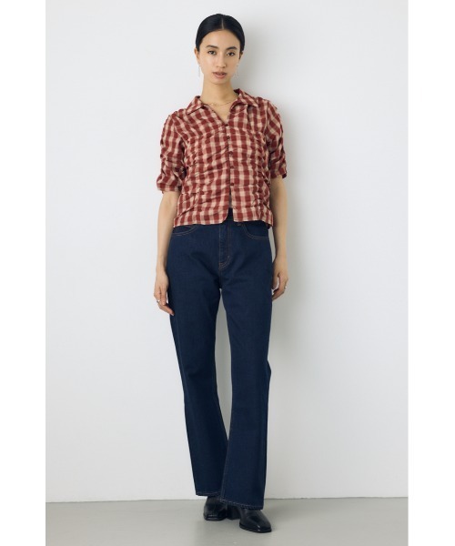 AZUL by moussy（アズールバイマウジー）の「チェックシャーリング半袖シャツ（シャツ/ブラウス・レディース・ブラック系その他/レッド系その他/ブルー系その他3・FREE）」の16枚目の写真