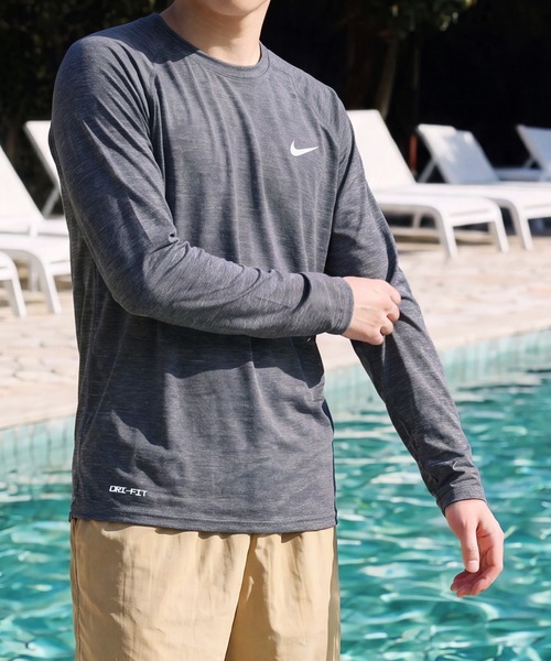 NIKE(ナイキ)の「【NIKE】ナイキ ヘザーロングスリーブTee ラッシュガード UVカット(Tシャツ/カットソー・メンズ・ブラック/グレー・XL/M/L)」の4枚目の写真