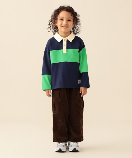 BEAMS mini（ビームスミニ）の「【WEB限定】ラガーシャツ 2026FW（90～140cm）プチプラ キッズ服 人気 通園 通学（Tシャツ/カットソー・キッズ・ブラウン/ネイビー・90/140/130/120/110/100）」の7枚目の写真