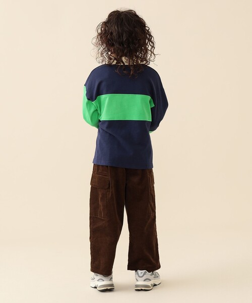 BEAMS mini（ビームスミニ）の「【WEB限定】ラガーシャツ 2026FW（90～140cm）プチプラ キッズ服 人気 通園 通学（Tシャツ/カットソー・キッズ・ブラウン/ネイビー・90/140/130/120/110/100）」の8枚目の写真