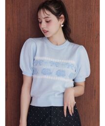 CALNAMUR（カルナムール）の「ローズリボンニットトップス（ニット/セーター）」
