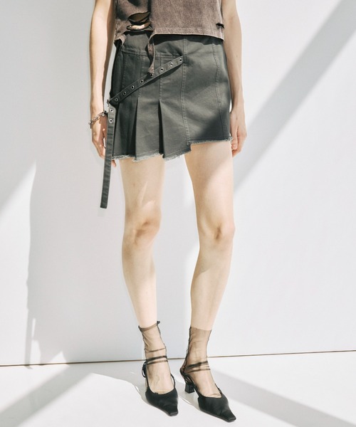 JOSE MOON(ジョゼムーン)の「PIGMENT DYE MINI SKIRT/ピグメントダイミニスカート(スカート・レディース・チャコールグレー/ブラウン・38/36)」の9枚目の写真