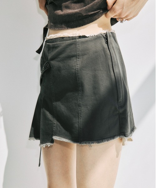 JOSE MOON(ジョゼムーン)の「PIGMENT DYE MINI SKIRT/ピグメントダイミニスカート(スカート・レディース・チャコールグレー/ブラウン・38/36)」の5枚目の写真