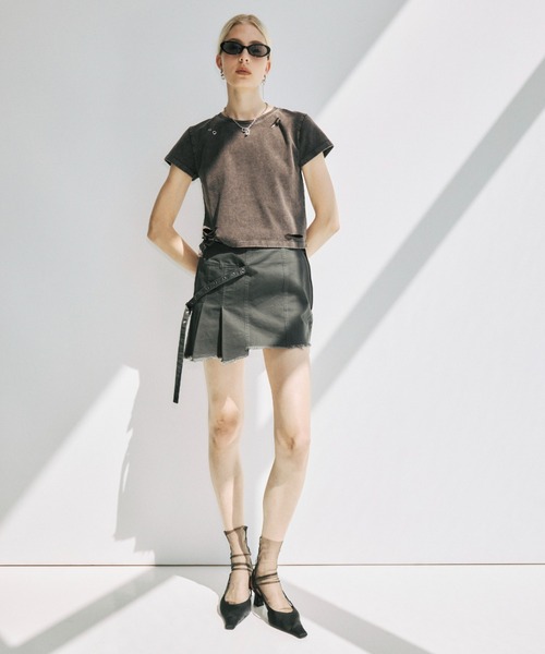 JOSE MOON(ジョゼムーン)の「PIGMENT DYE MINI SKIRT/ピグメントダイミニスカート(スカート・レディース・チャコールグレー/ブラウン・38/36)」の11枚目の写真
