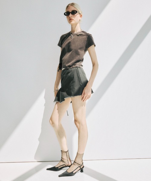 JOSE MOON(ジョゼムーン)の「PIGMENT DYE MINI SKIRT/ピグメントダイミニスカート(スカート・レディース・チャコールグレー/ブラウン・38/36)」の13枚目の写真