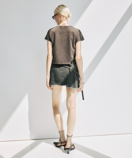 JOSE MOON(ジョゼムーン)の「PIGMENT DYE MINI SKIRT/ピグメントダイミニスカート(スカート・レディース・チャコールグレー/ブラウン・38/36)」の14枚目の写真