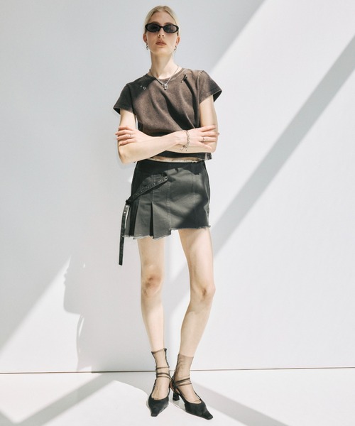 JOSE MOON(ジョゼムーン)の「PIGMENT DYE MINI SKIRT/ピグメントダイミニスカート(スカート・レディース・チャコールグレー/ブラウン・38/36)」の12枚目の写真