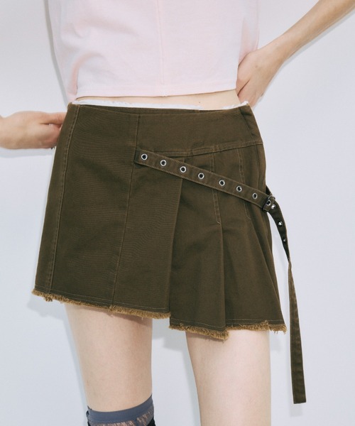 JOSE MOON(ジョゼムーン)の「PIGMENT DYE MINI SKIRT/ピグメントダイミニスカート(スカート・レディース・チャコールグレー/ブラウン・38/36)」の15枚目の写真