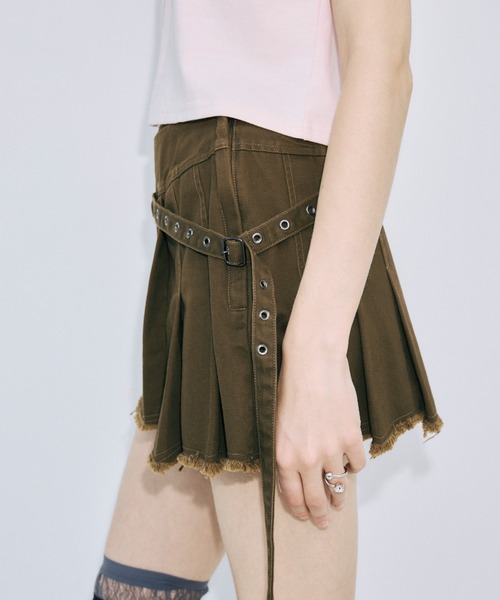 JOSE MOON(ジョゼムーン)の「PIGMENT DYE MINI SKIRT/ピグメントダイミニスカート(スカート・レディース・チャコールグレー/ブラウン・38/36)」の16枚目の写真