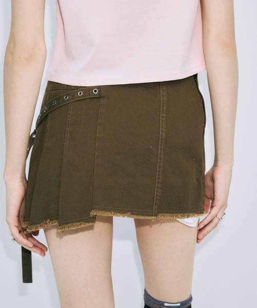 JOSE MOON(ジョゼムーン)の「PIGMENT DYE MINI SKIRT/ピグメントダイミニスカート(スカート・レディース・チャコールグレー/ブラウン・38/36)」の17枚目の写真