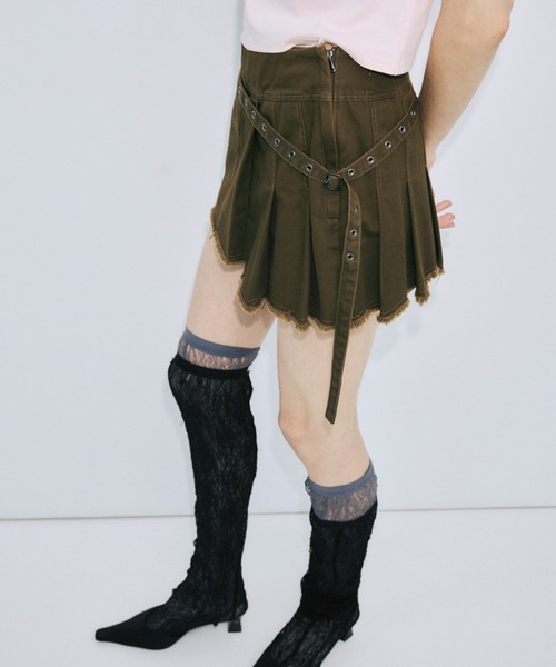 JOSE MOON(ジョゼムーン)の「PIGMENT DYE MINI SKIRT/ピグメントダイミニスカート(スカート・レディース・チャコールグレー/ブラウン・38/36)」の21枚目の写真