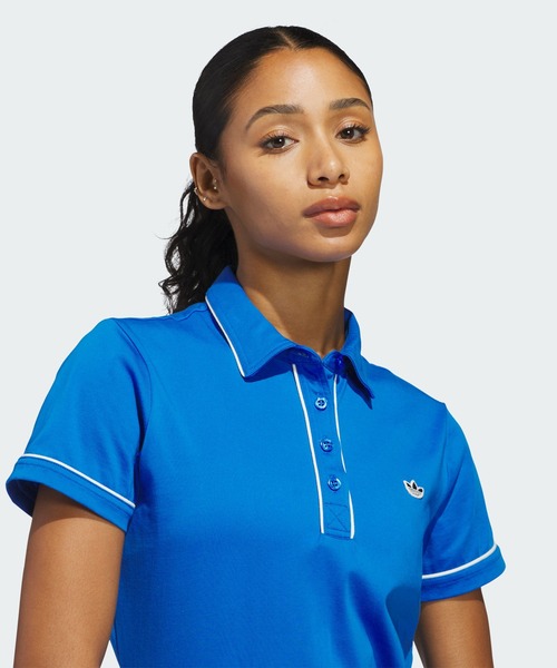 adidas(アディダス)の「オリジナルス ソリッド ポロ【adidas Golf/アディダスゴルフ】(ポロシャツ・レディース・ブルー・LARGE/MEDIUM/SMALL/X-LARGE/X-SMALL)」の4枚目の写真