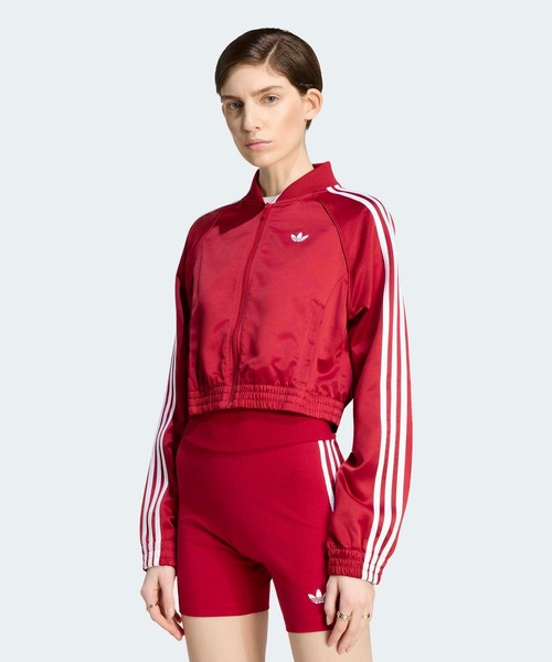 adidas(アディダス)の「SATIN SST JACKET / サテン SST ジャケット / ジャージ / トラックジャケット / アディダスオリジナルス adidas Originals(ジャージ・レディース・レッド・MEDIUM/LARGE/X-LARGE/SMALL)」の1枚目の写真
