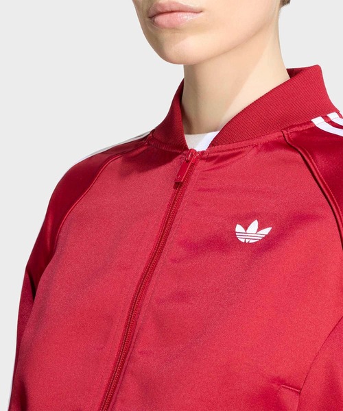 adidas(アディダス)の「SATIN SST JACKET / サテン SST ジャケット / ジャージ / トラックジャケット / アディダスオリジナルス adidas Originals(ジャージ・レディース・レッド・MEDIUM/LARGE/X-LARGE/SMALL)」の3枚目の写真