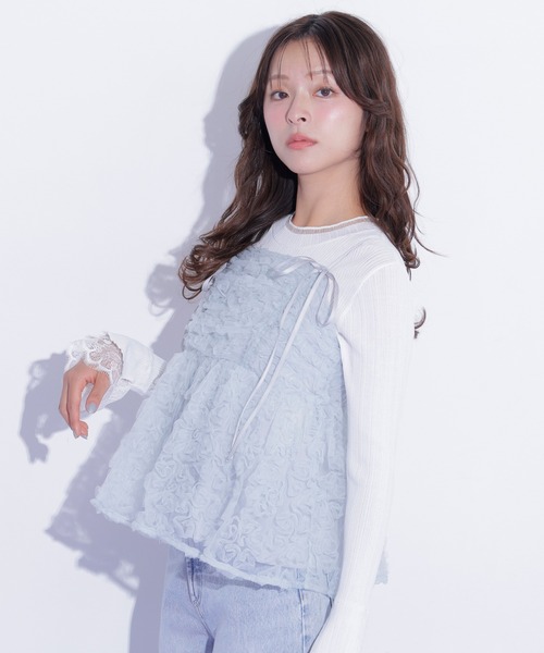 JILL by JILL STUART(ジルバイジルスチュアート)の「フラワーチュールキャミブラウス(シャツ/ブラウス・レディース・ブルー/ホワイト/ピンク・FREE)」の16枚目の写真