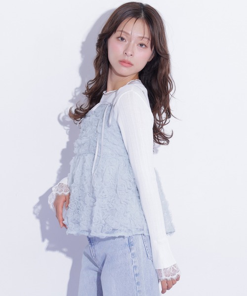 JILL by JILL STUART(ジルバイジルスチュアート)の「フラワーチュールキャミブラウス(シャツ/ブラウス・レディース・ブルー/ホワイト/ピンク・FREE)」の17枚目の写真