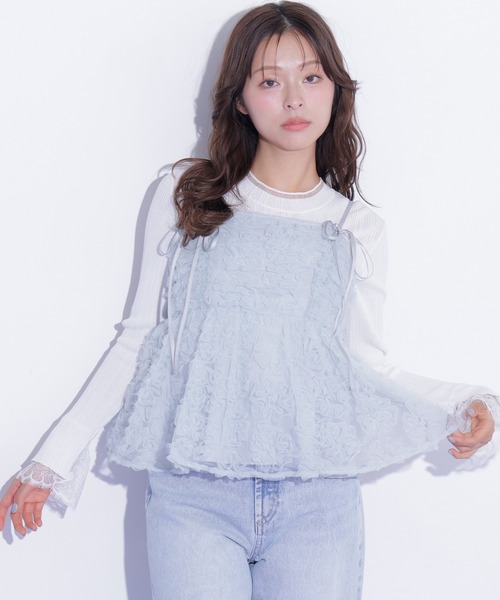 JILL by JILL STUART(ジルバイジルスチュアート)の「フラワーチュールキャミブラウス(シャツ/ブラウス・レディース・ブルー/ホワイト/ピンク・FREE)」の15枚目の写真