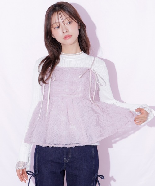 JILL by JILL STUART(ジルバイジルスチュアート)の「フラワーチュールキャミブラウス(シャツ/ブラウス・レディース・ブルー/ホワイト/ピンク・FREE)」の5枚目の写真
