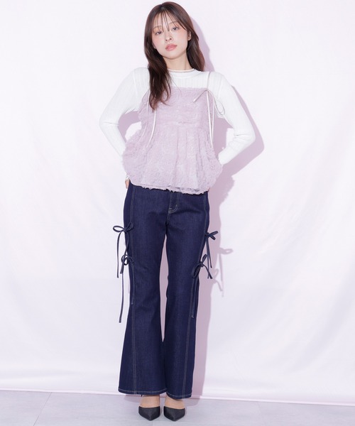 JILL by JILL STUART(ジルバイジルスチュアート)の「フラワーチュールキャミブラウス(シャツ/ブラウス・レディース・ブルー/ホワイト/ピンク・FREE)」の9枚目の写真