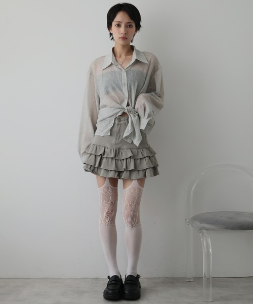 Ulysses(ユリシス)の「ニュアンス柄シアーオーバーサイズシャツ(シャツ/ブラウス・レディース・レッド/グレー/ブラック・F)」の16枚目の写真