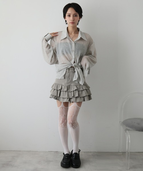 Ulysses(ユリシス)の「ニュアンス柄シアーオーバーサイズシャツ(シャツ/ブラウス・レディース・レッド/グレー/ブラック・F)」の17枚目の写真