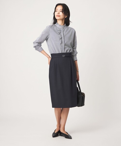 green label relaxing（グリーンレーベルリラクシング）の「［size SHORT/TALLあり］ライト ダブルクロス タイトスカート（スカート・レディース・ベージュ/ブラック/ネイビー/グレー・34/36/38/SHORT/40/42/44/46/TALL）」の7枚目の写真