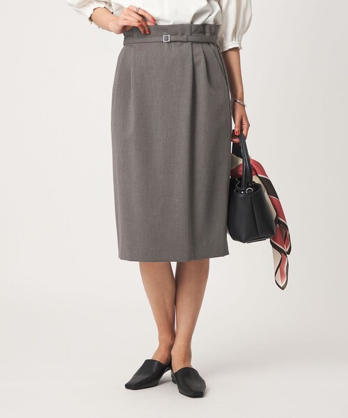 green label relaxing（グリーンレーベルリラクシング）の「［size SHORT/TALLあり］ライト ダブルクロス タイトスカート（スカート・レディース・ベージュ/ブラック/ネイビー/グレー・34/36/38/SHORT/40/42/44/46/TALL）」の15枚目の写真